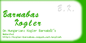 barnabas kogler business card
